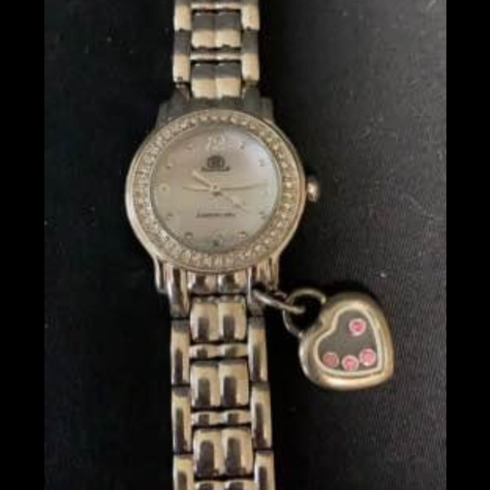 JL Watch Mother of Pearl Face Lots of Stones